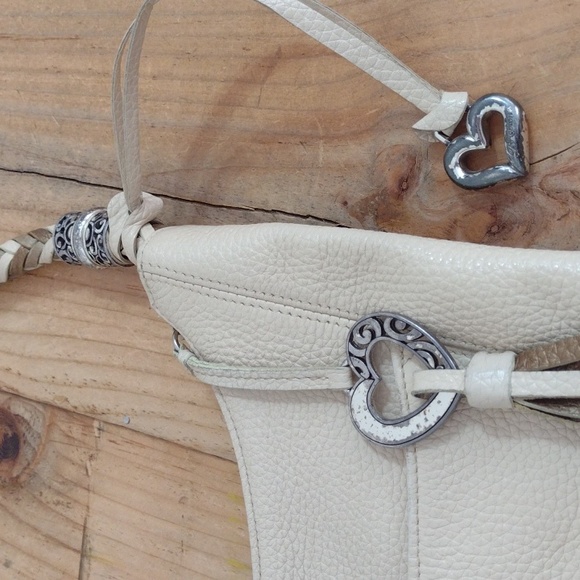 Brighton Barbados Pebbled Leather Zip Top Braided Strap Hobo Bag - Picture 5 of 16